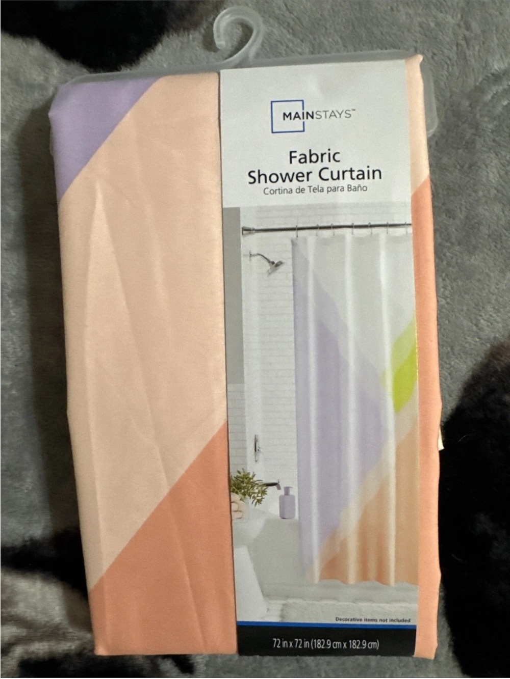Mainstays Pastel Colorblock Shower Curtain